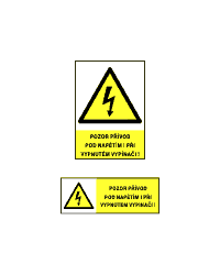 0123b - Pozor přívod pod napětím i při vypnutém vypínači!