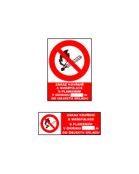 4206a - Zákaz kouření a manipulace s plamenem v okruhu ....m od objektu skladu
