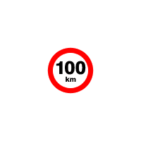 DP02 - Označení rychlosti 100km