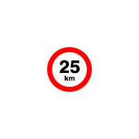 DP02 - Označení rychlosti 25km