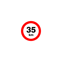 DP02 - Označení rychlosti 35km