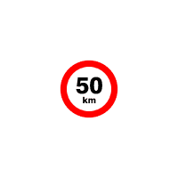 DP02 - Označení rychlosti 50km