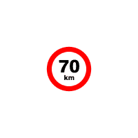 DP02 - Označení rychlosti 70km