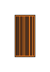 DT009 - Označení fází (oranžový podklad, černé pruhy)