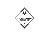 BZ06.2b - ADR č.6.2 - Infekční látka - biologické riziko (bílý podklad, černý anglický text) 