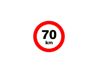 DP02 - Označení rychlosti 70km 