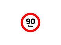 DP02 - Označení rychlosti 90km 