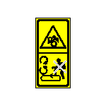 DP70 - Výstraha - nevstupujte na pohyblivé části, nebezpečí vtažení 